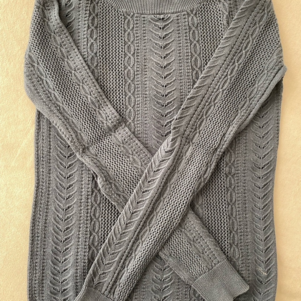 Women's bp Blue Cable Knit Sweater - Picture 2 of 3